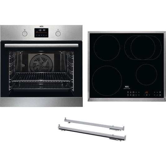 AEG KOMB307PI Serie 6000 mit SurroundCook, Einbaubackofenset (Induktionskochfeld, A+, 72 l)