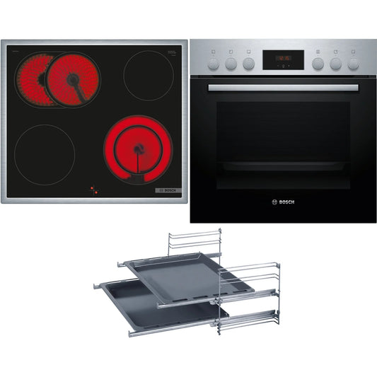 BOSCH HND211RS63 Serie 4/Serie 2, Einbauherdset (Glaskeramikkochfeld, A, 66 l)
